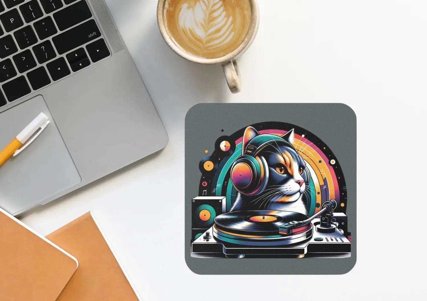 DJ Calico Cat - Coaster - Decor - Home Decor