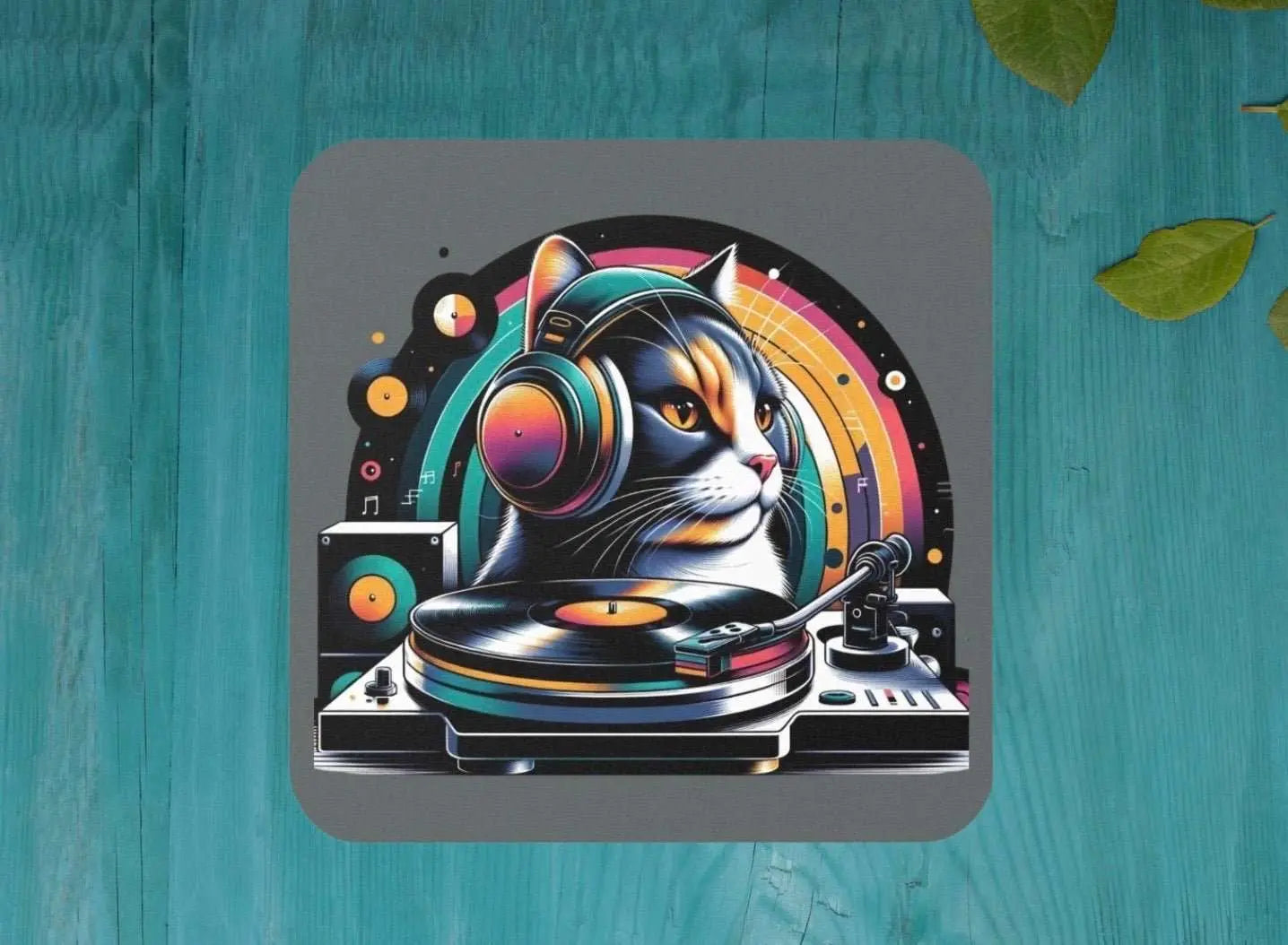 DJ Calico Cat - Coaster - Decor - Home Decor