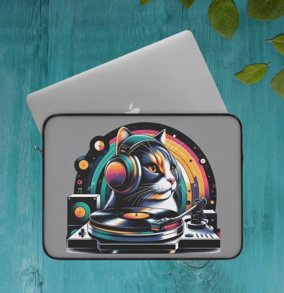 DJ Calico Cat - Laptop Sleeve - Laptop Sleeve