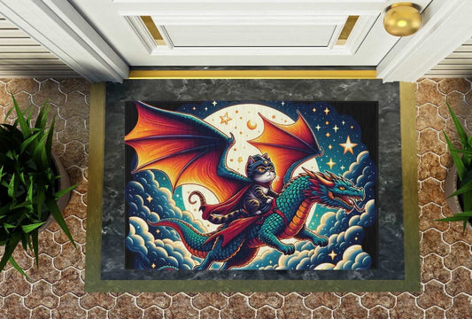 Dragon Adventure Cat - Indoor/Outdoor Rug - Home Decor