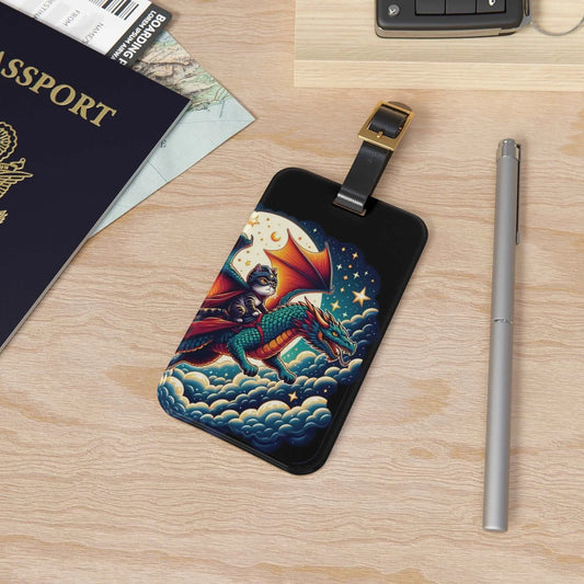 Dragon Rider Cat Adventurer - Luggage Tag - Accessories