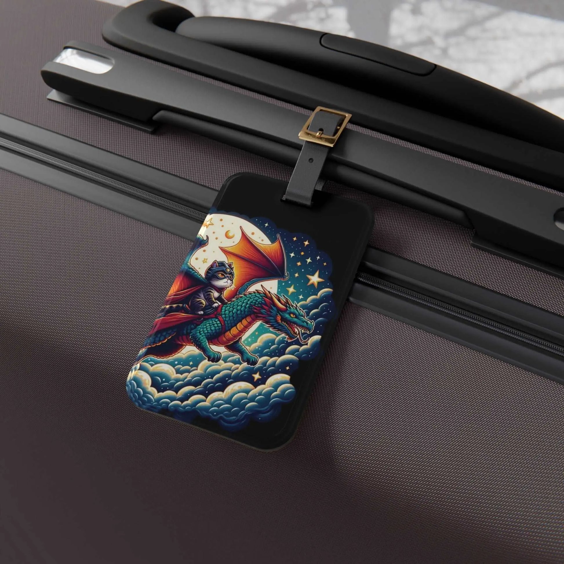 Dragon Rider Cat Adventurer - Luggage Tag - Accessories