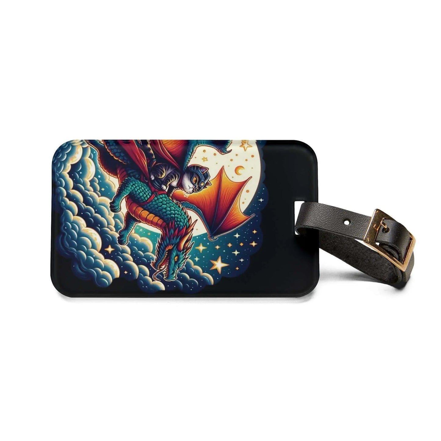 Dragon Rider Cat Adventurer - Luggage Tag - Accessories