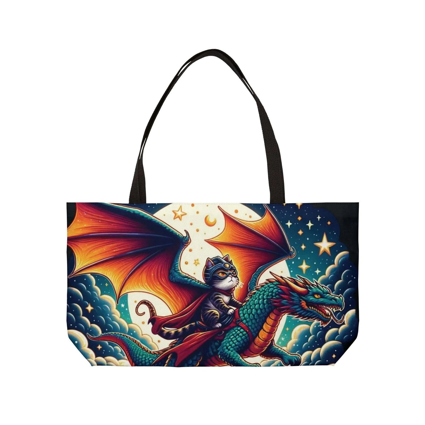 Dragon Rider Cat Adventurer - Weekender Tote Bag - Bags