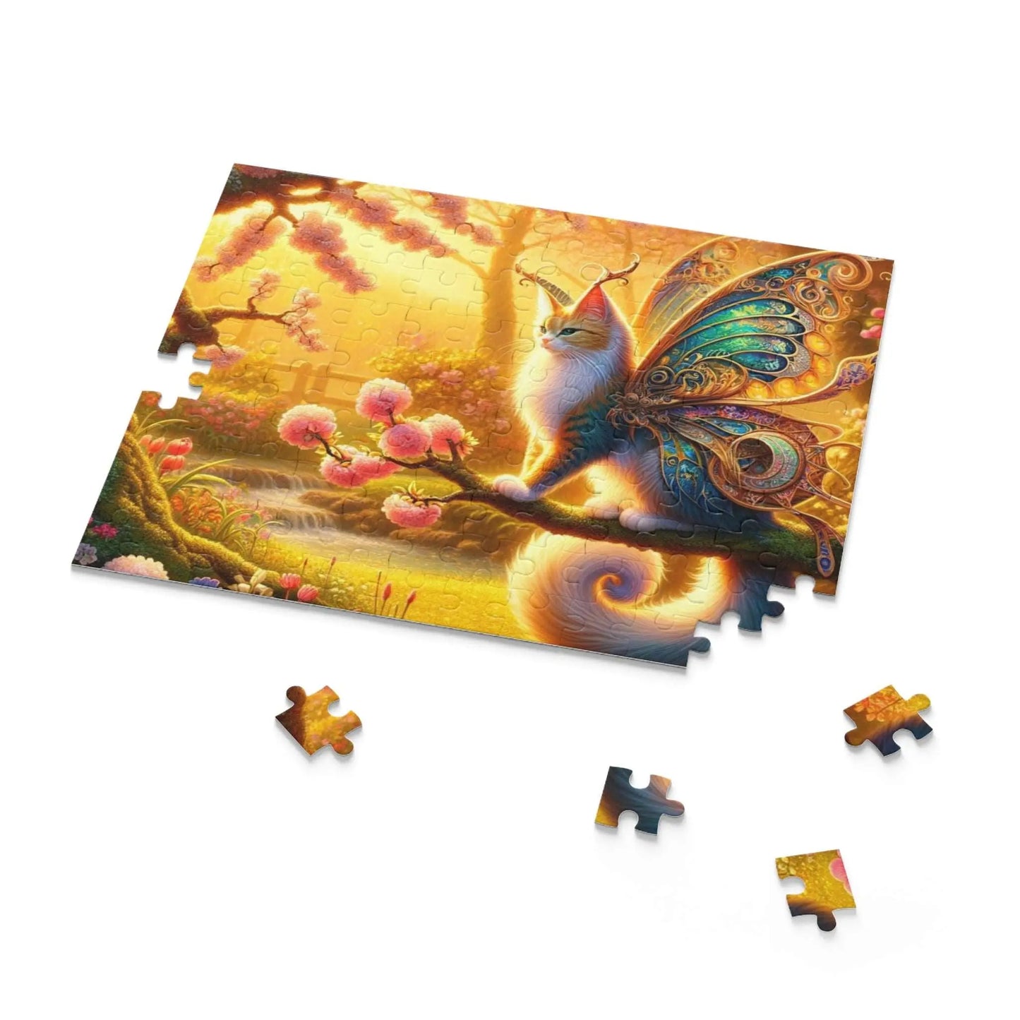 Fairy Cat in Cherry Blossom - Puzzle (120, 252, 500-Piece) - Puzzle