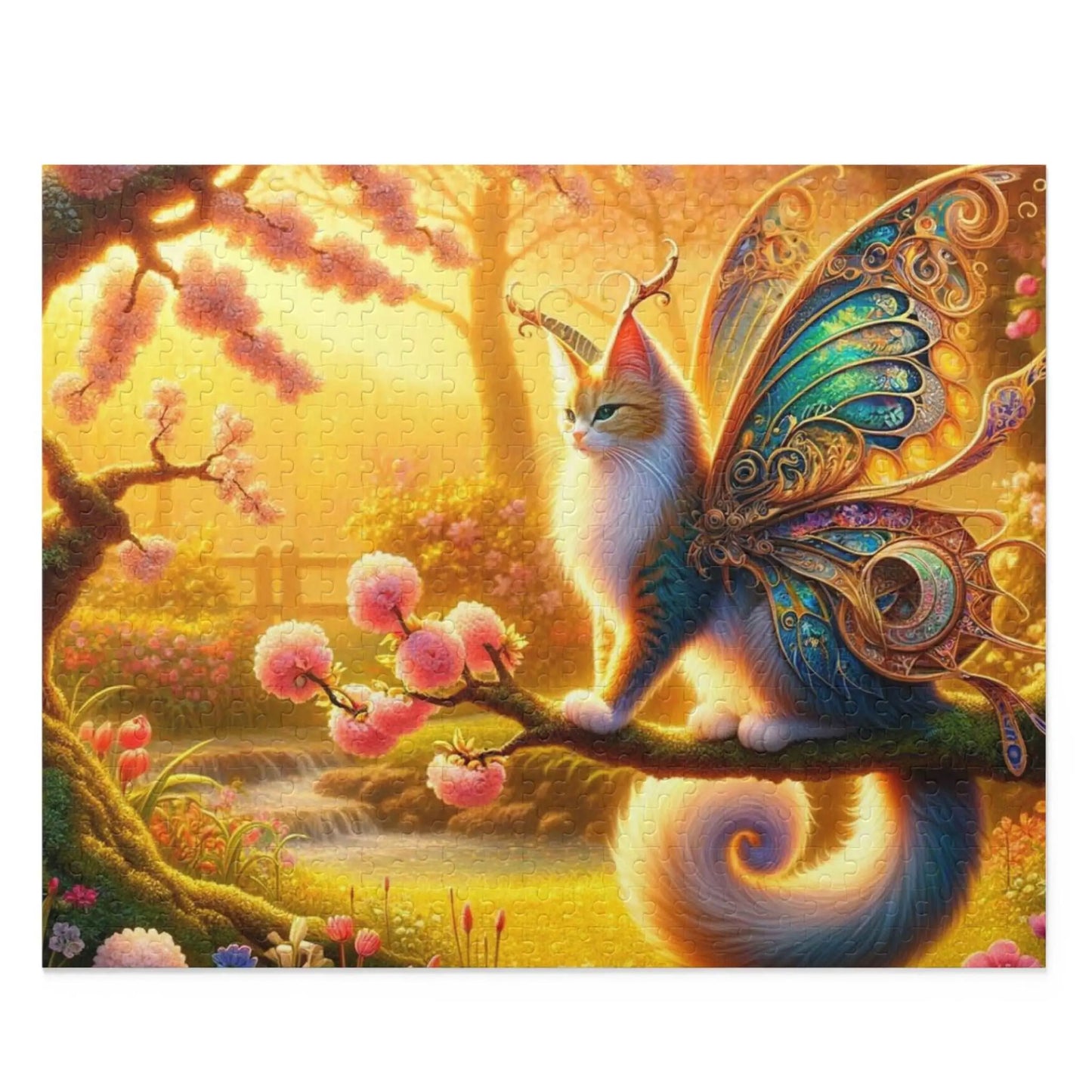 Fairy Cat in Cherry Blossom - Puzzle (120, 252, 500-Piece) - Puzzle