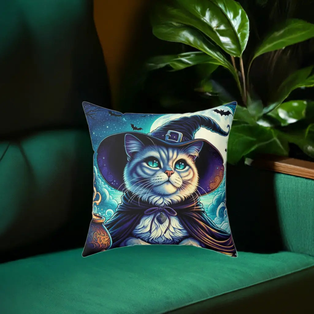 Witchy Cat - Spun Polyester Square Pillow   