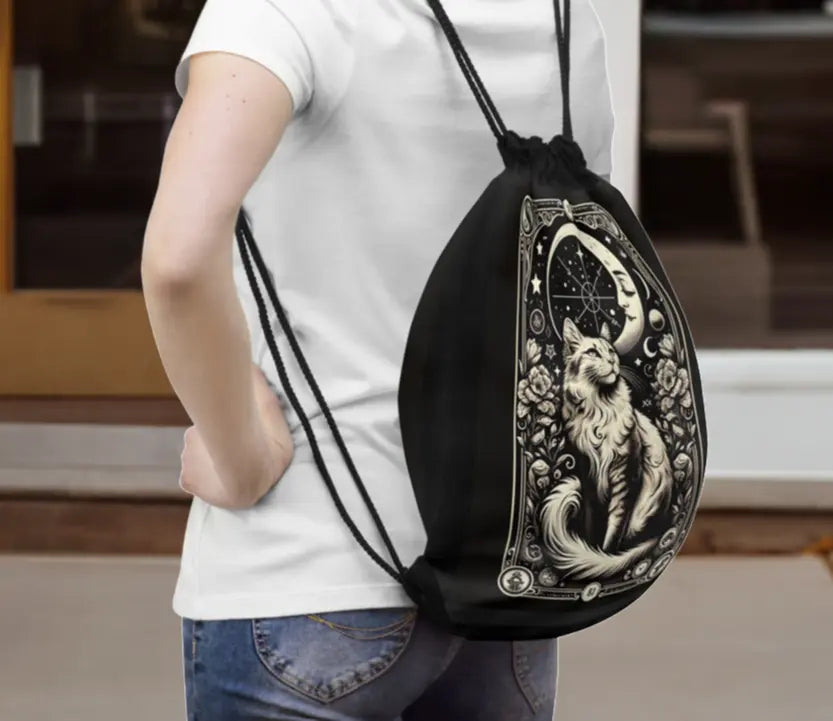 Moon Tarot - Cat Lover - Drawstring Bag   