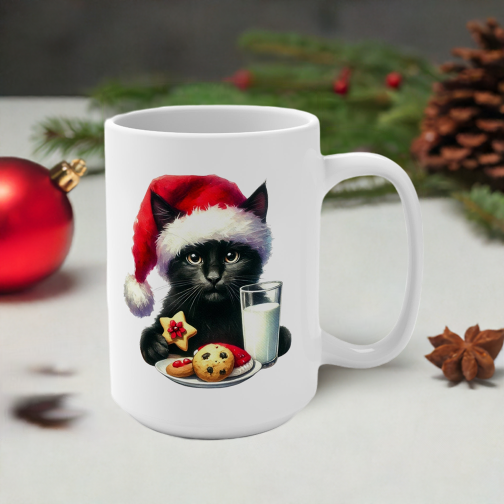 Santa Cookies - Cat Lover - Christmas Mug 15oz   