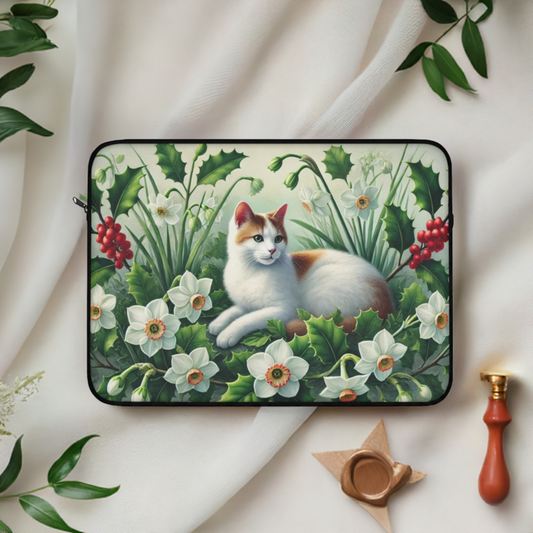 December Birth Flower - Cat Lover - Laptop Sleeve   