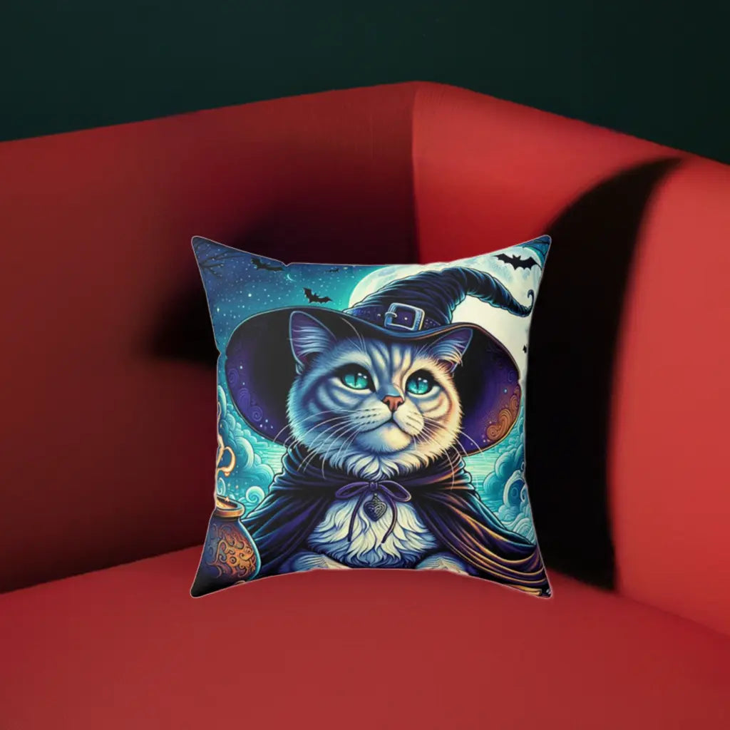 Witchy Cat - Spun Polyester Square Pillow   