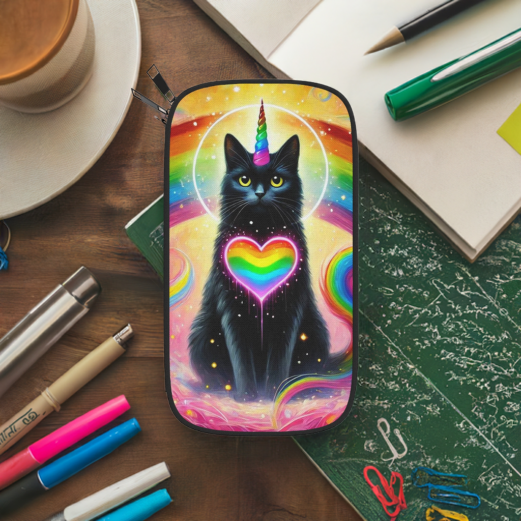 Black Caticorn - Cat Unicorn - Passport Wallet - Travel Gift   