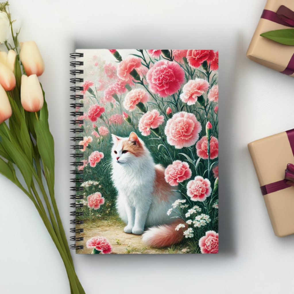 January Birth Flower - Spiral Notebook - Ruled Line   