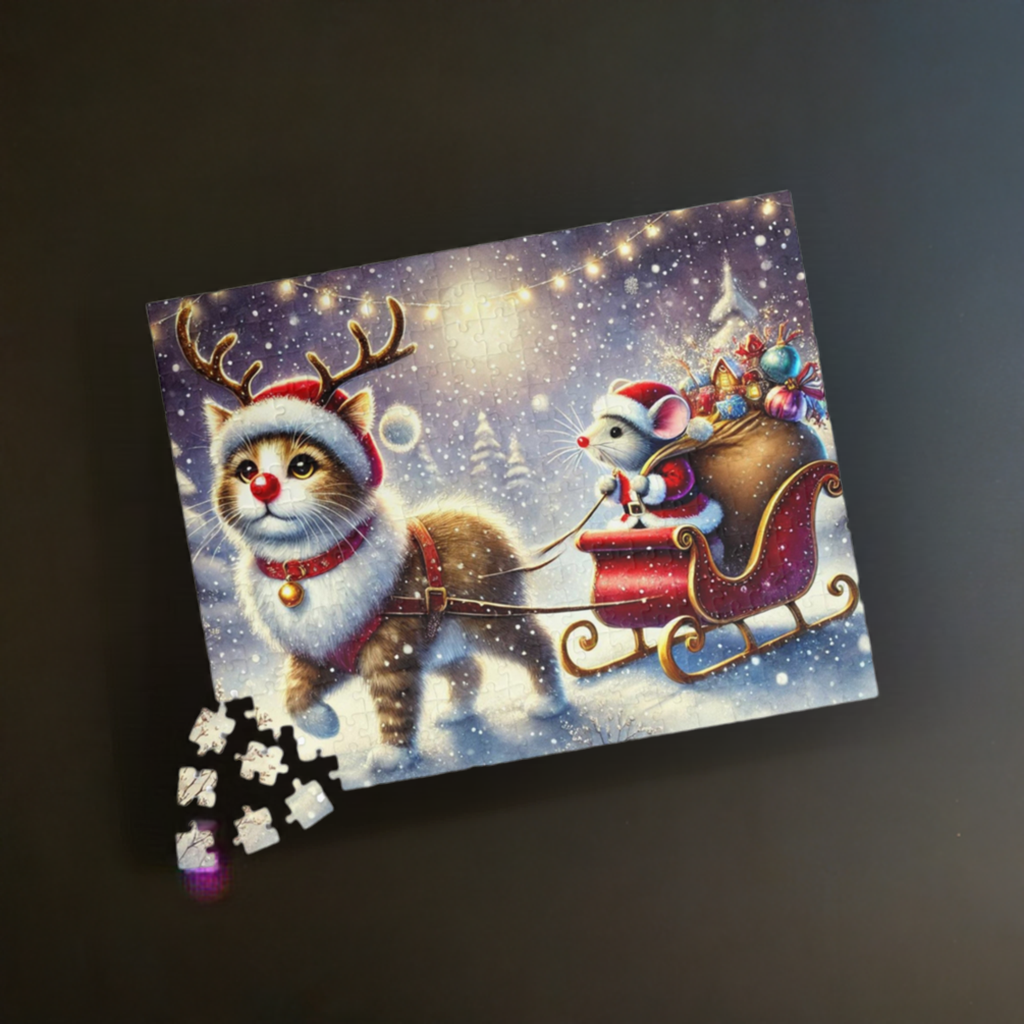 Mouse Santa - Cat Reindeer - Christmas Puzzle (110, 252, 520 -piece)   