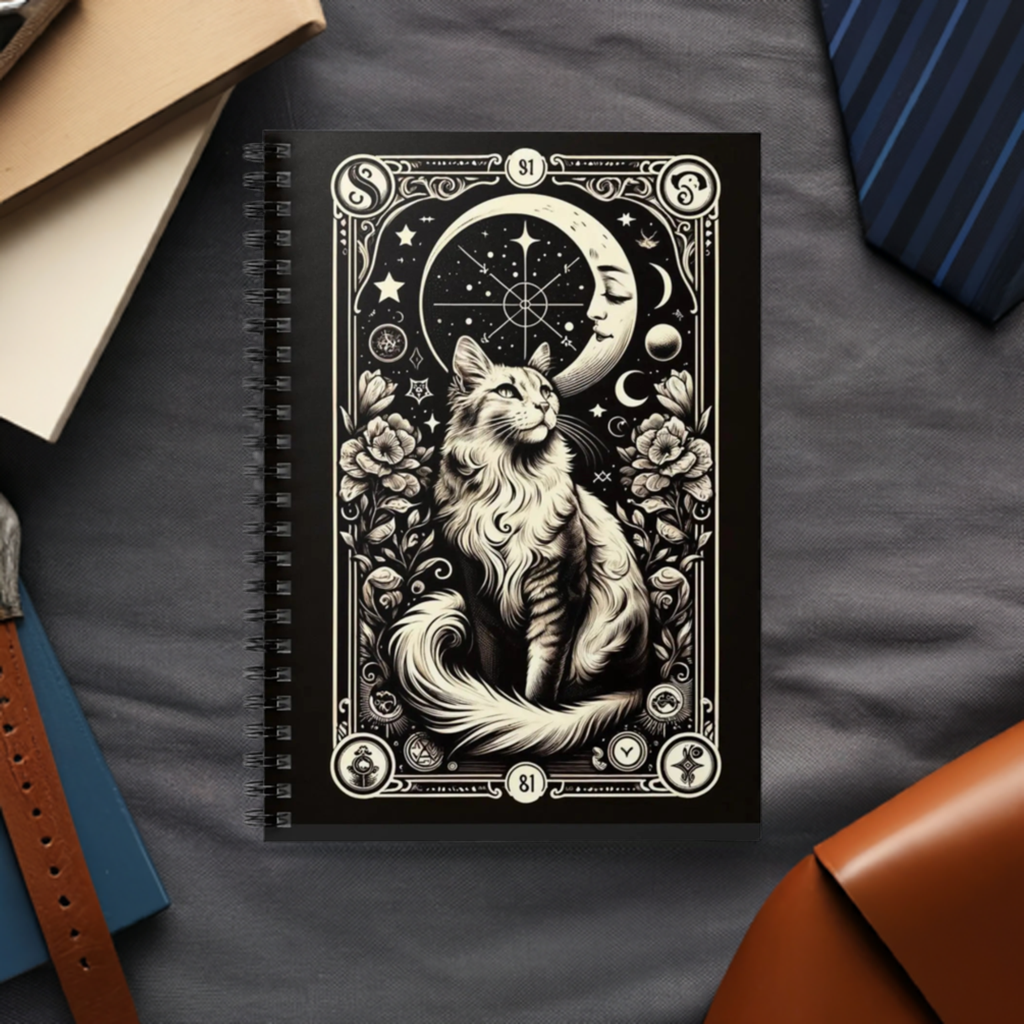 Cat Moon Tarot - Spiral Notebook - Ruled Line   