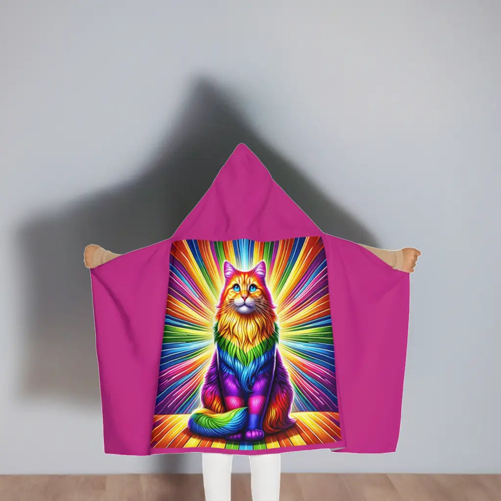 Rainbow Cat - Youth Hooded Towel   