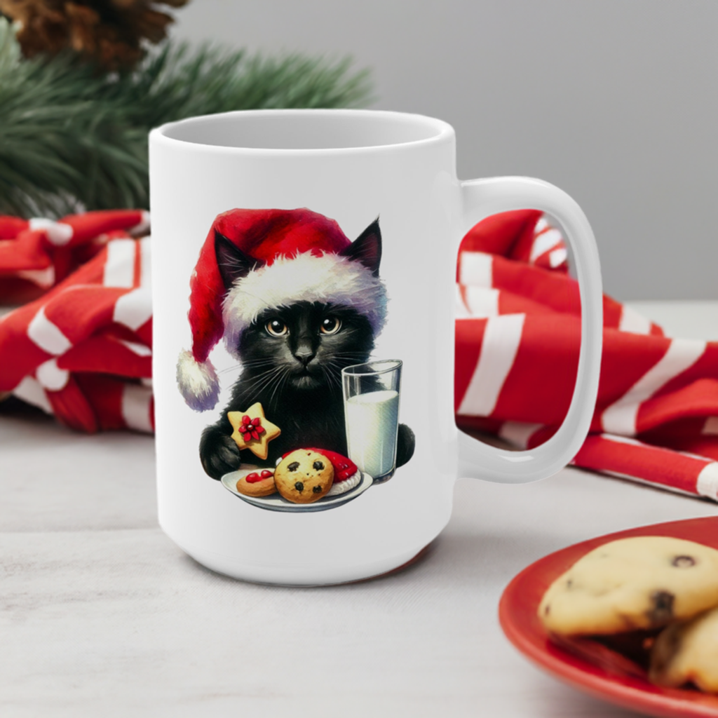 Santa Cookies - Cat Lover - Christmas Mug 15oz   