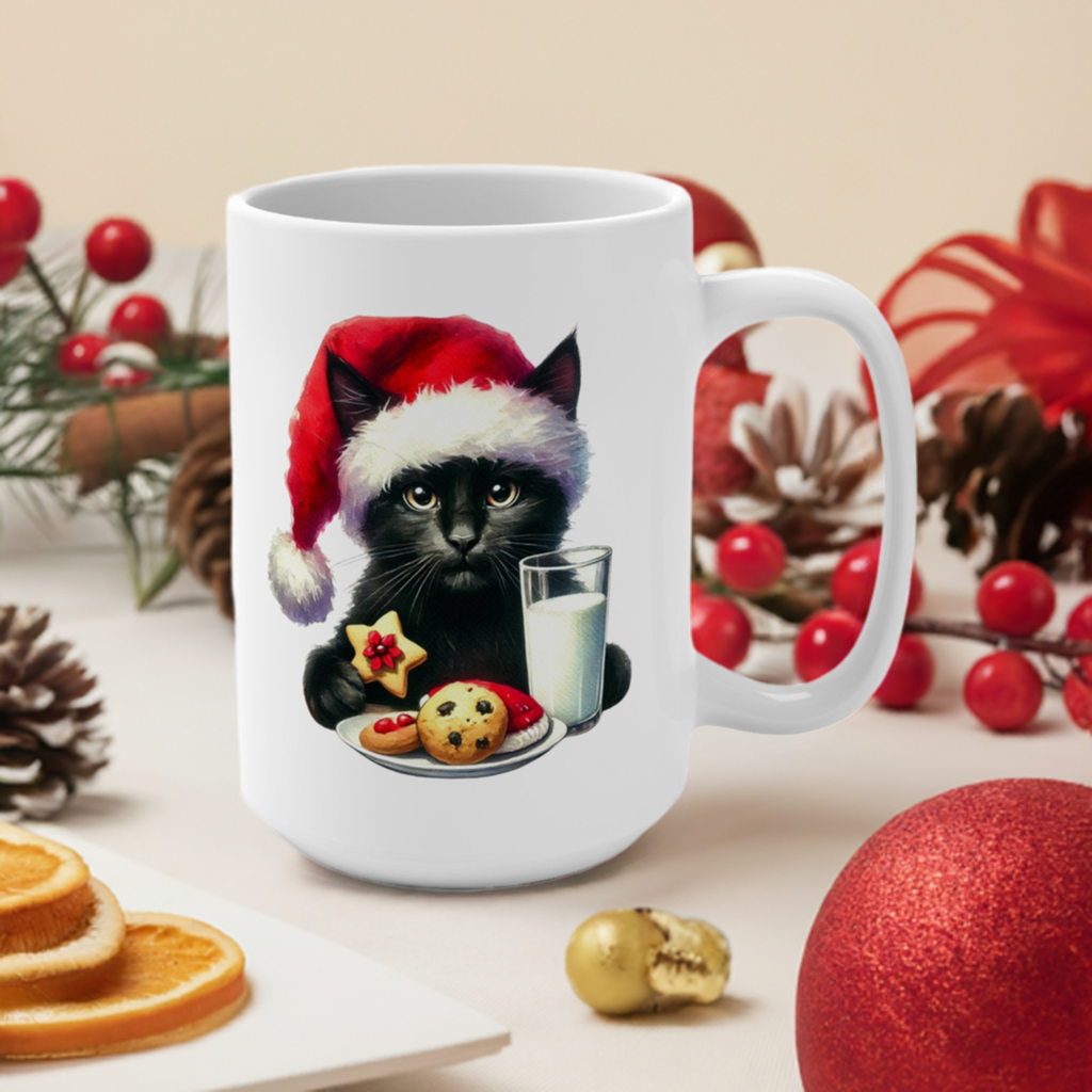 Santa Cookies - Cat Lover - Christmas Mug 15oz   