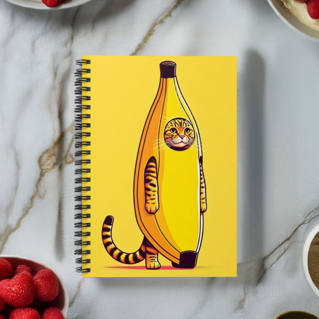 Cat Banana - Spiral Notebook - Ruled Line   