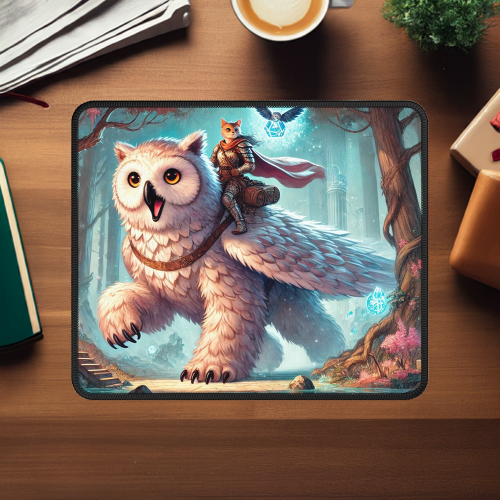 Owl Bear - Cat Lover - Dungeons and Dragons - Gaming Mouse Pad   