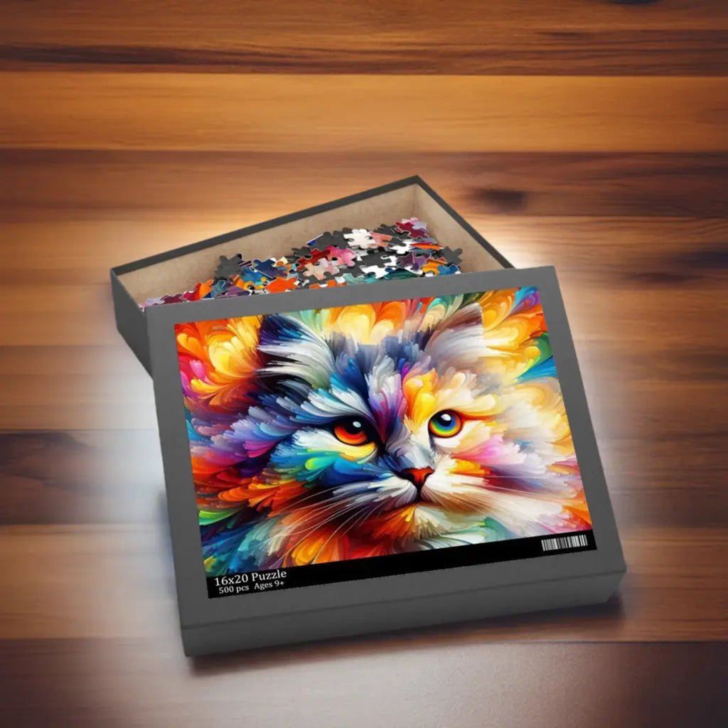 Abstract Watercolor Cat Puzzle (120, 252, 500-Piece) - Montecore PawPrints