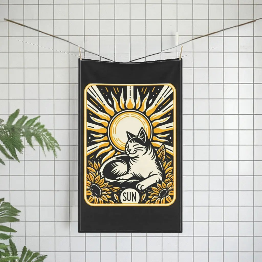 Cat Sun Tarot Graphic - Kitchen Towel   