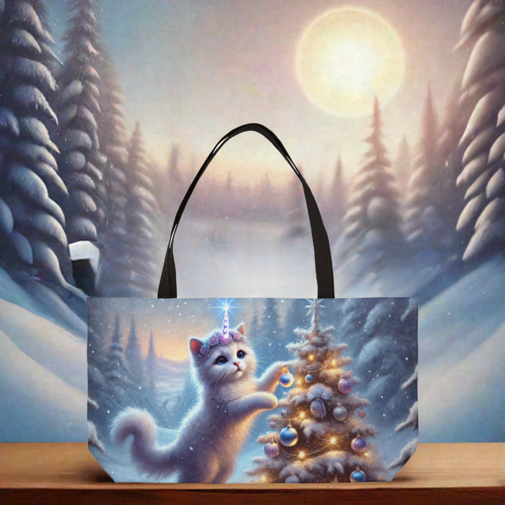 Caticorn Winter Magic - Cat Unicorn Lover  - Weekender Tote Bag   