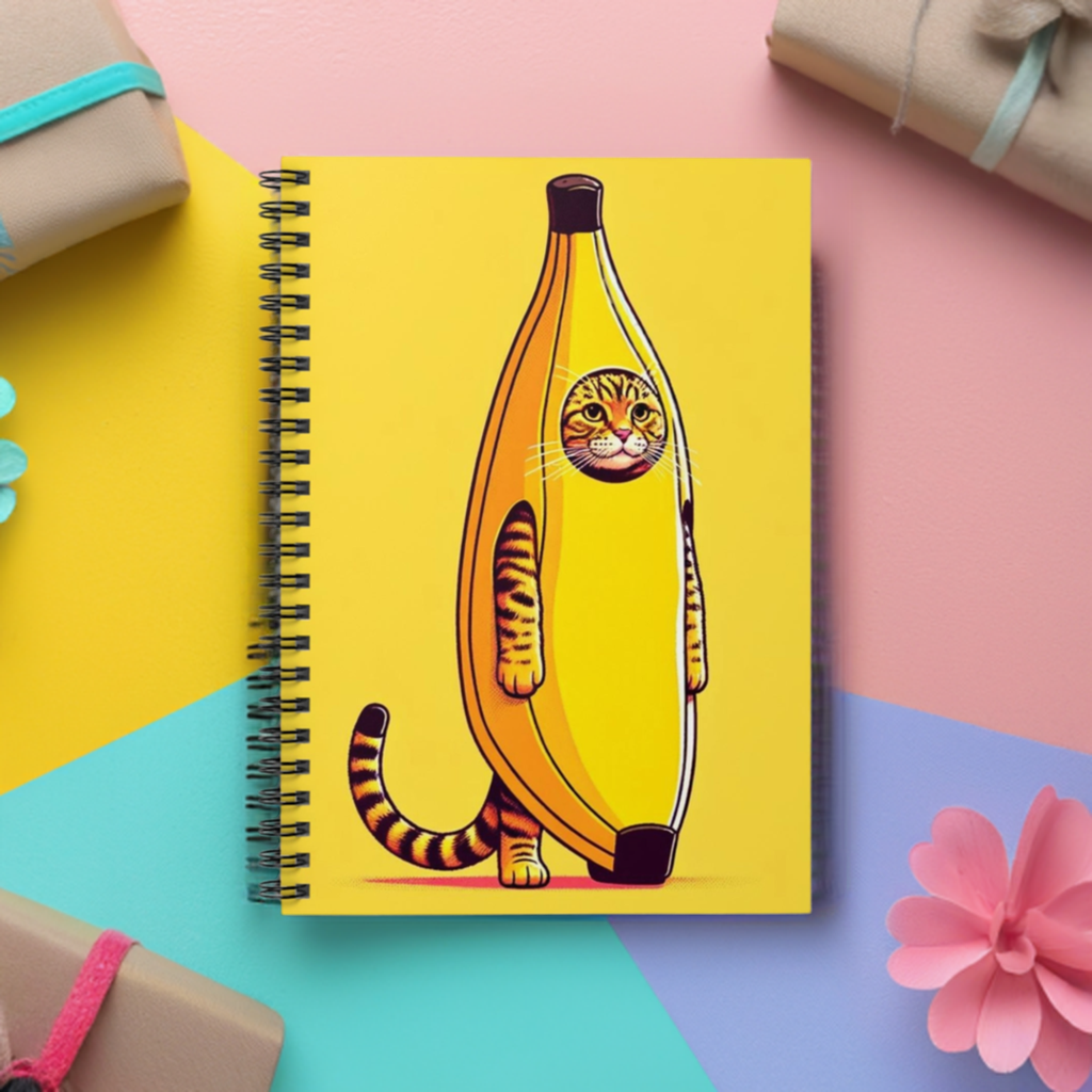 Cat Banana - Spiral Notebook - Ruled Line   