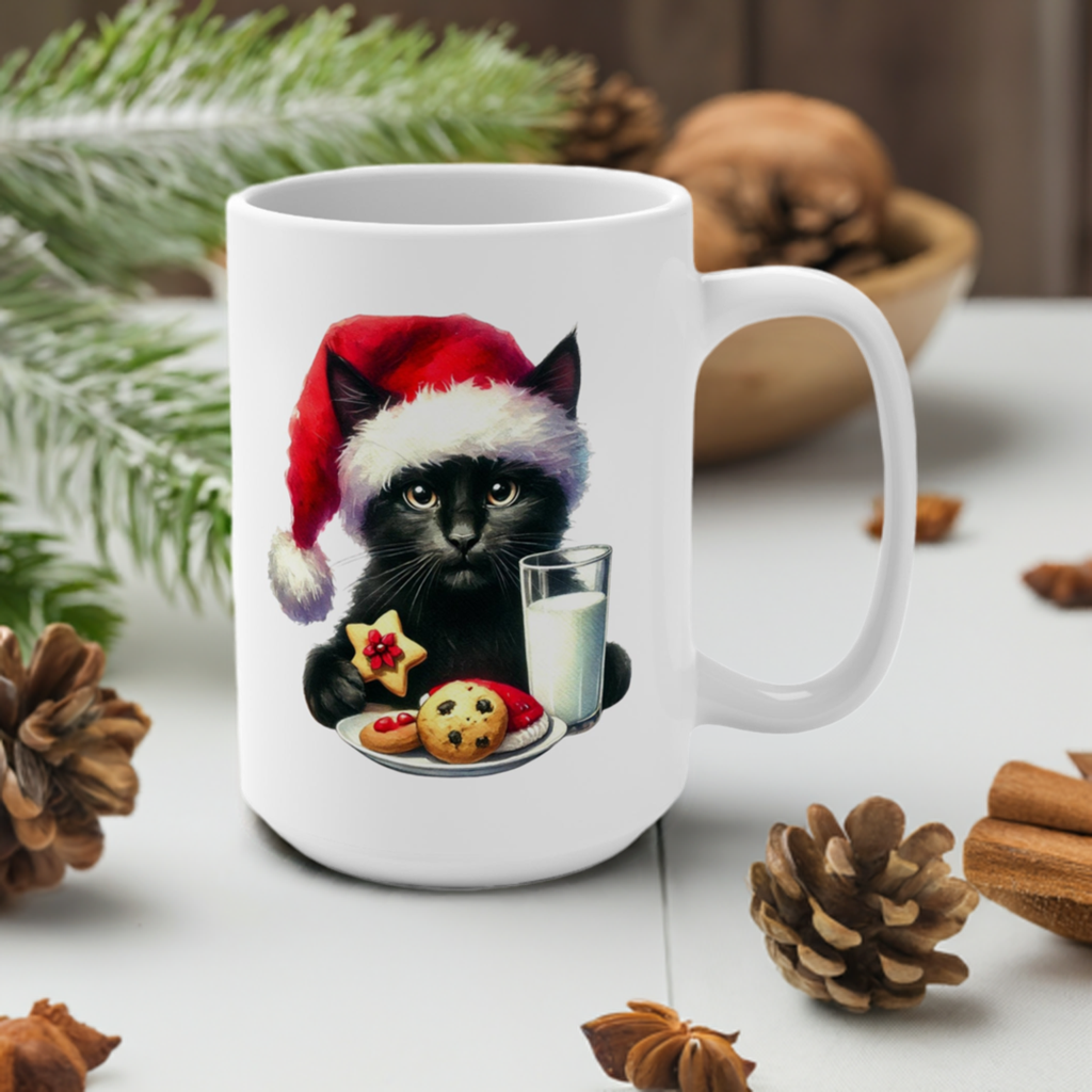 Santa Cookies - Cat Lover - Christmas Mug 15oz   