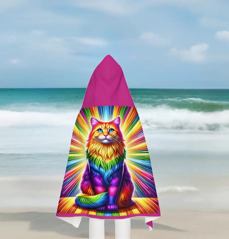 Rainbow Cat - Youth Hooded Towel   