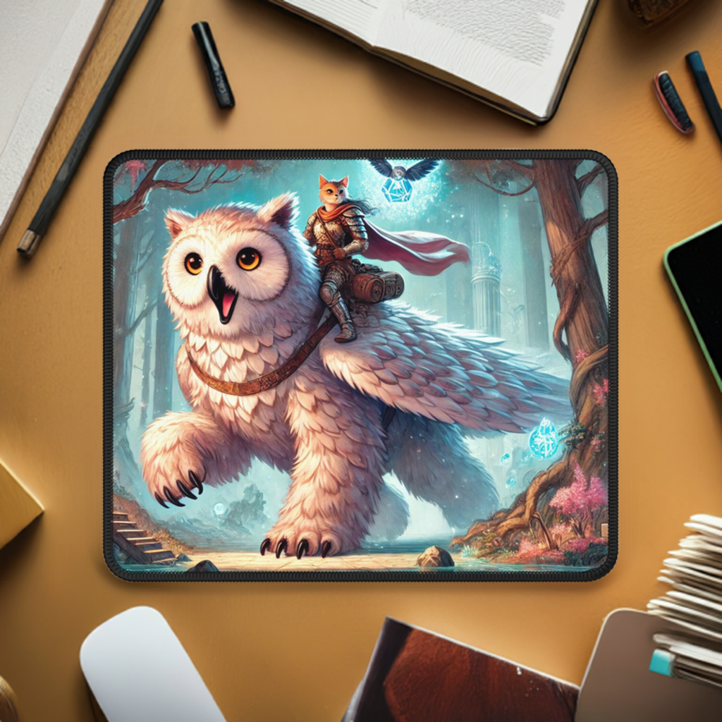 Owl Bear - Cat Lover - Dungeons and Dragons - Gaming Mouse Pad   