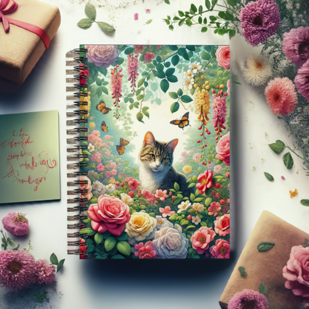 June Birth Flowers - Roses and Honeysuckles - Spiral Notebook - Ruled Line   