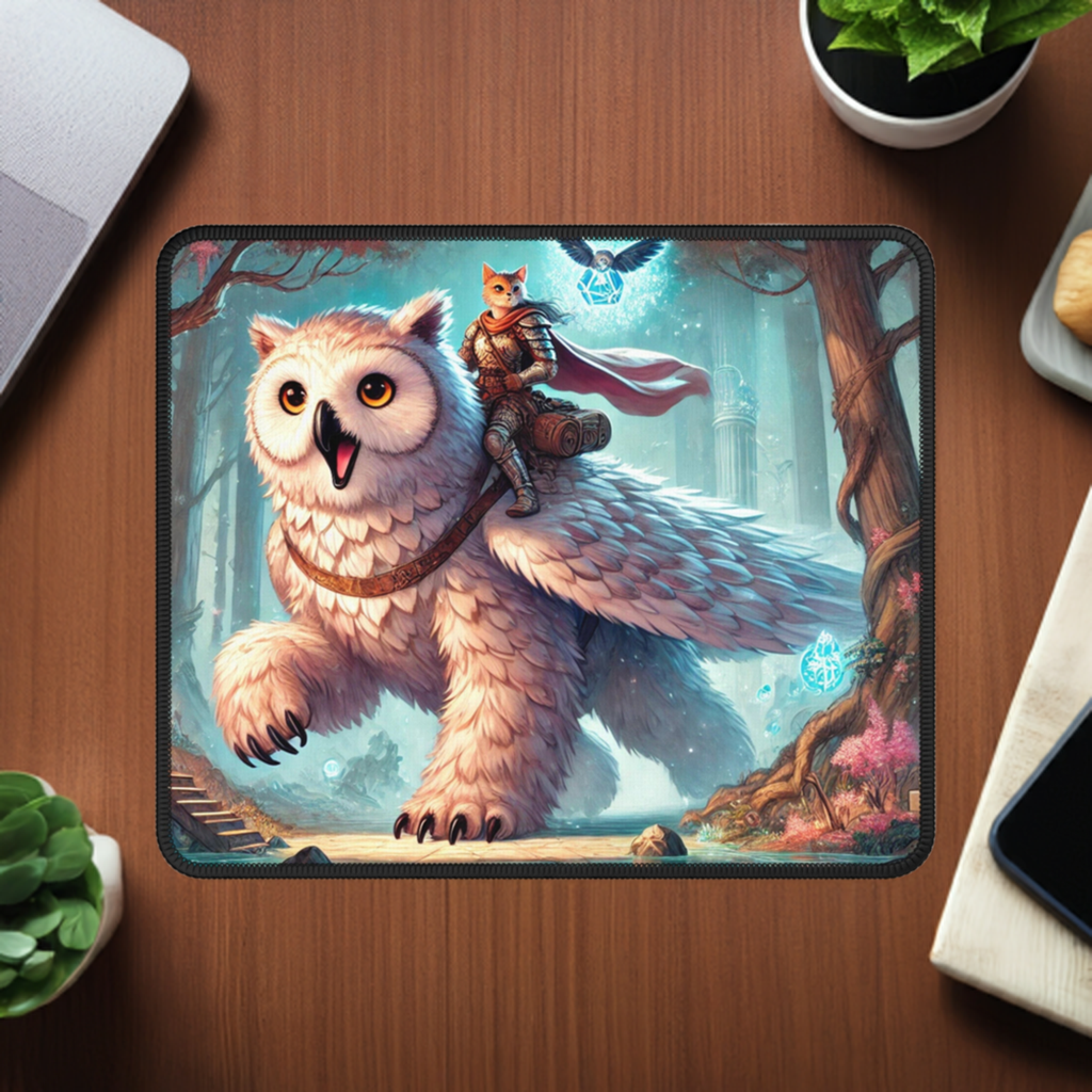 Owl Bear - Cat Lover - Dungeons and Dragons - Gaming Mouse Pad   