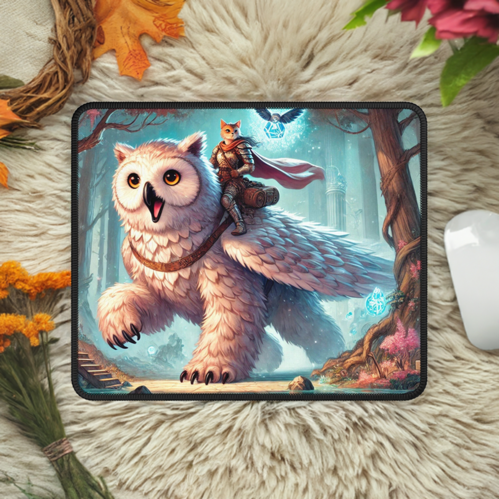 Owl Bear - Cat Lover - Dungeons and Dragons - Gaming Mouse Pad   