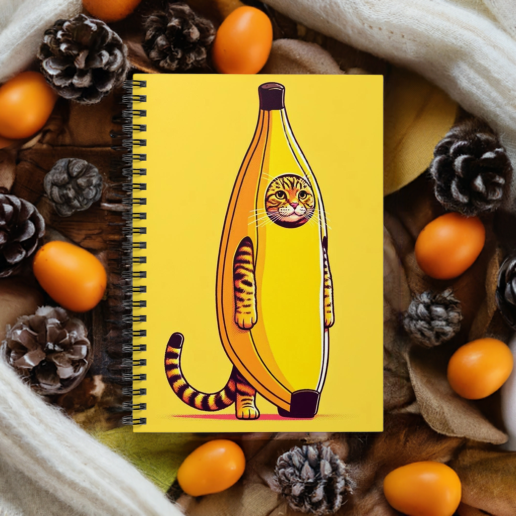 Cat Banana - Spiral Notebook - Ruled Line   