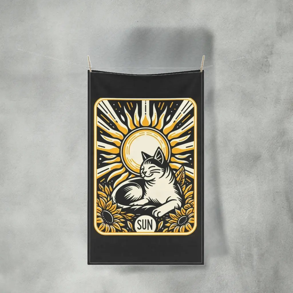 Cat Sun Tarot Graphic - Kitchen Towel   