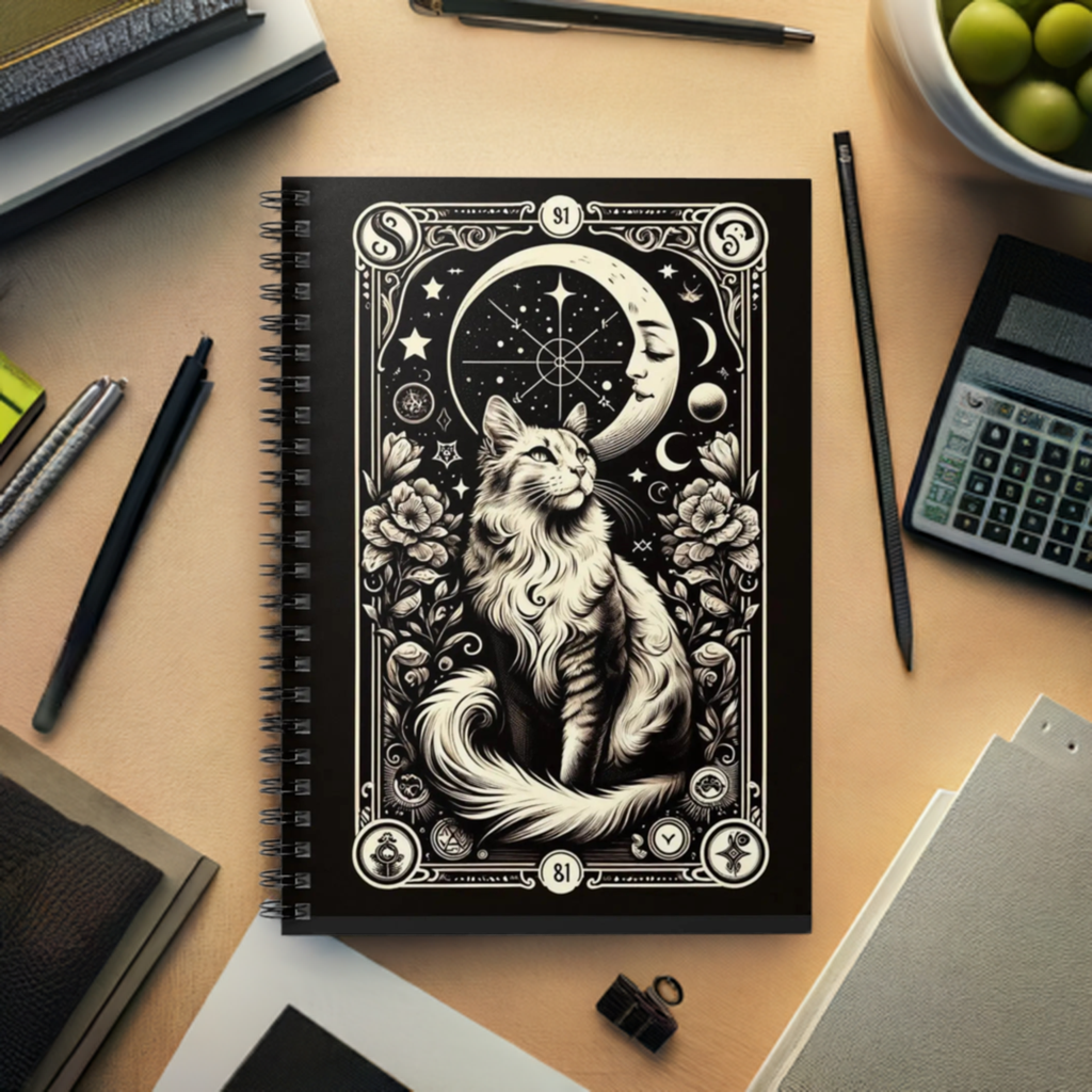 Cat Moon Tarot - Spiral Notebook - Ruled Line   