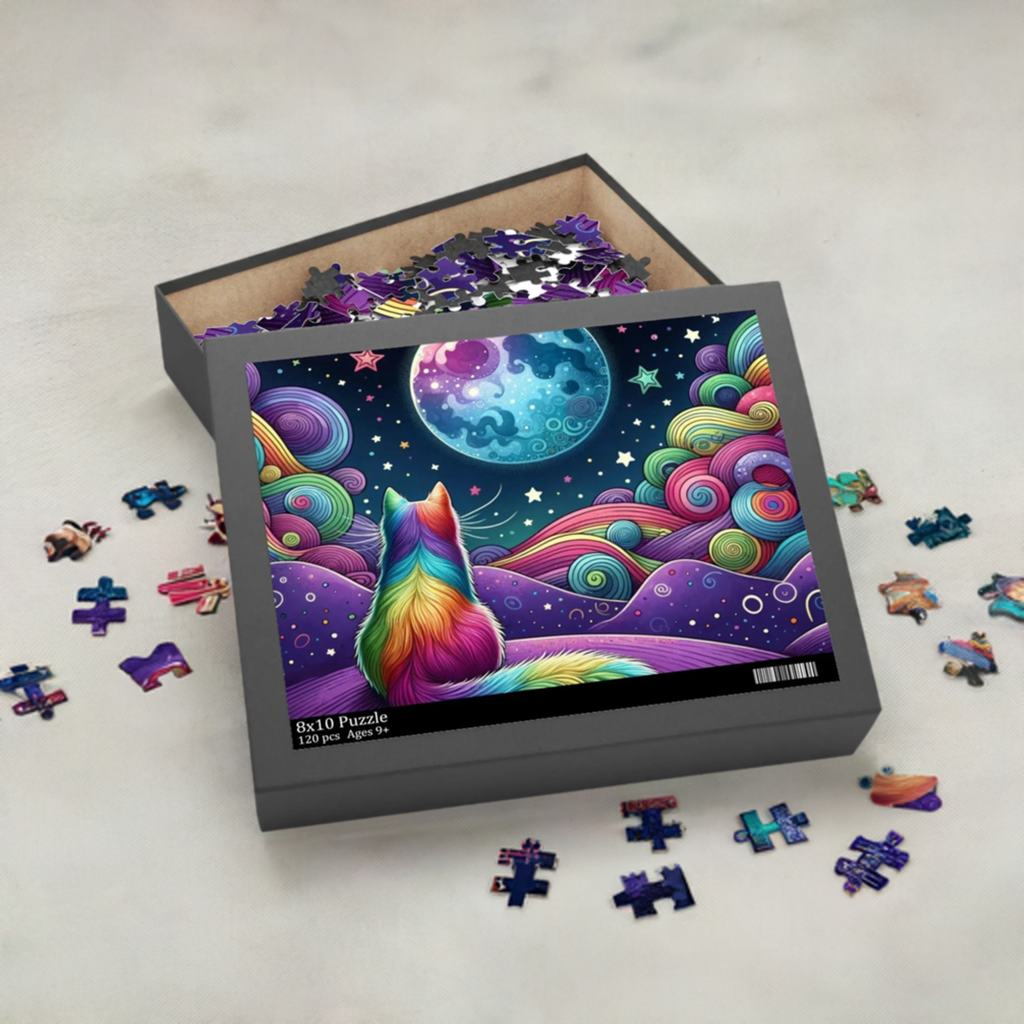 Rainbow Moon Cat Lover - Puzzle (120, 252, 500-Piece)   