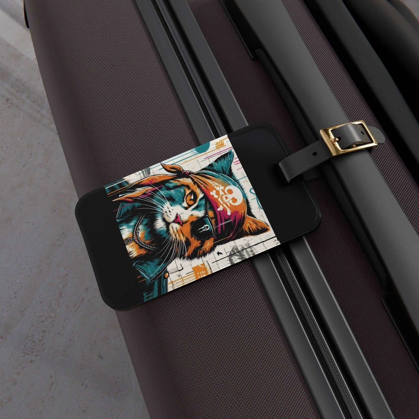 Graffiti Cat Pirate - Luggage Tag - Accessories