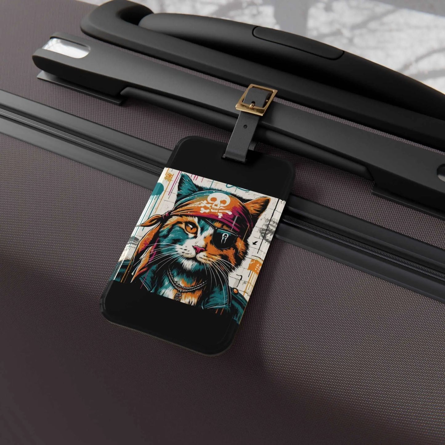 Graffiti Cat Pirate - Luggage Tag - Accessories