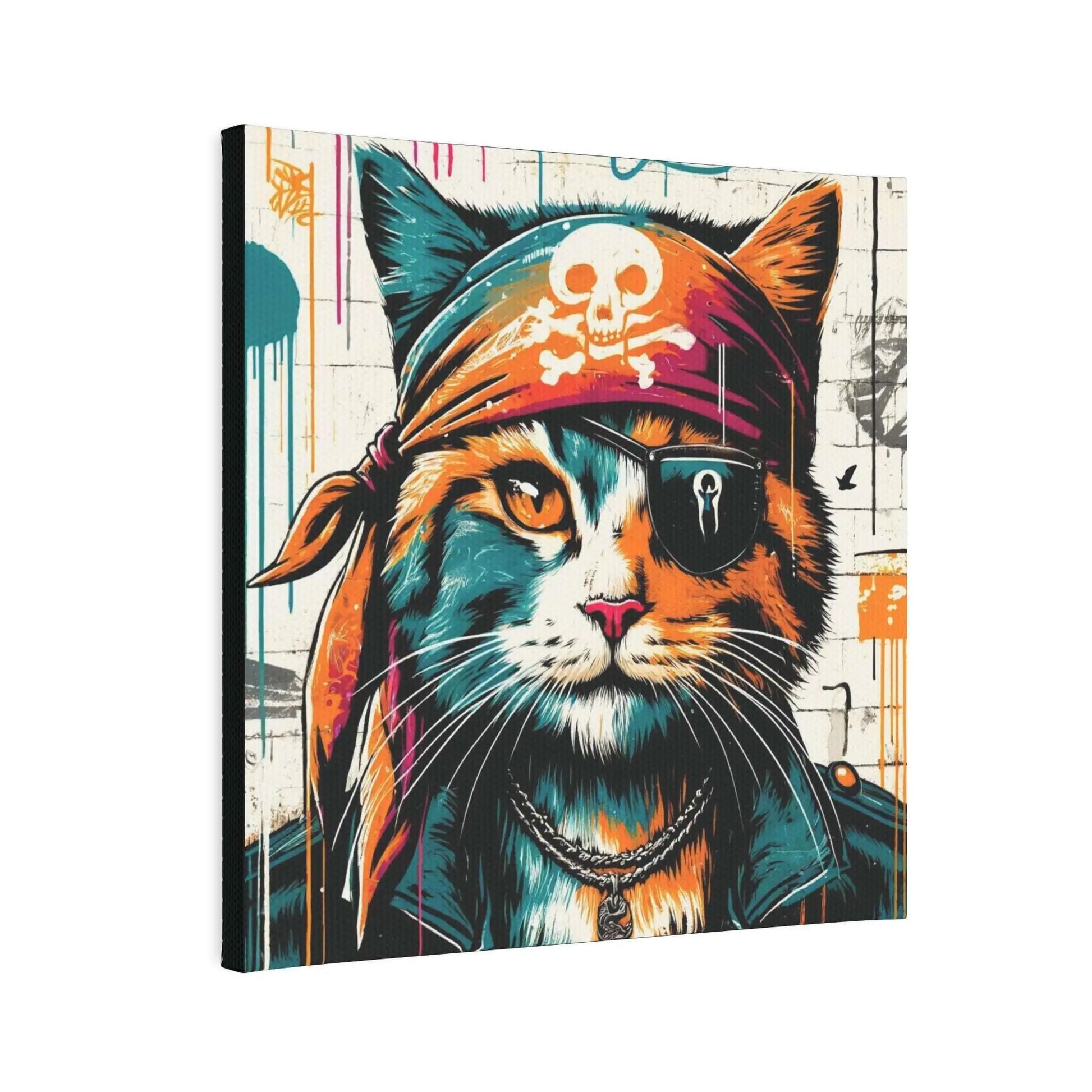 Graffiti Cat Pirate - Wall Art Decor - Canvas