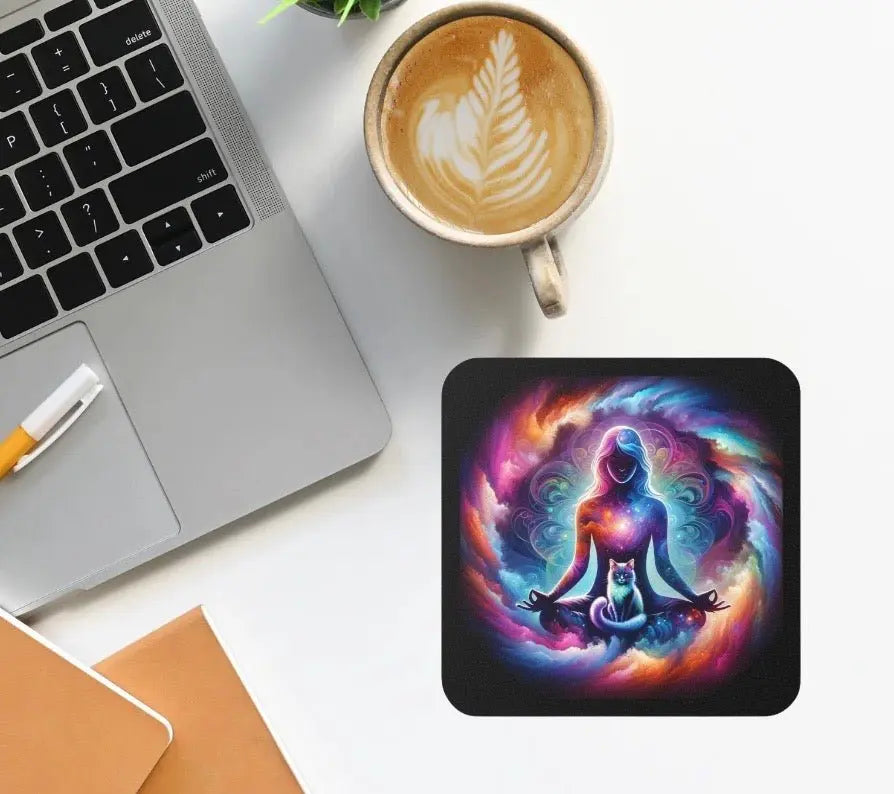 Graphic Coaster - Black - Karma is a Cat - Home Decor