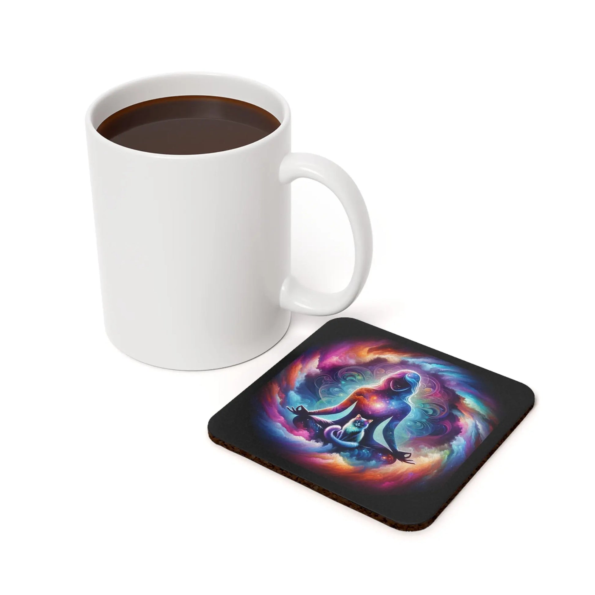 Graphic Coaster - Black - Karma is a Cat - Home Decor