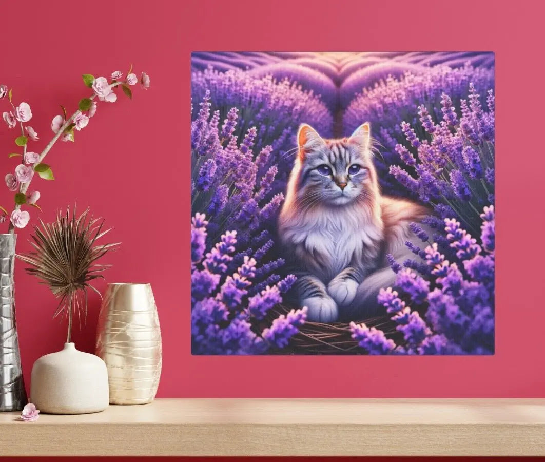 Lavender Haze - Wall Art Decor - Cat Lover - Canvas