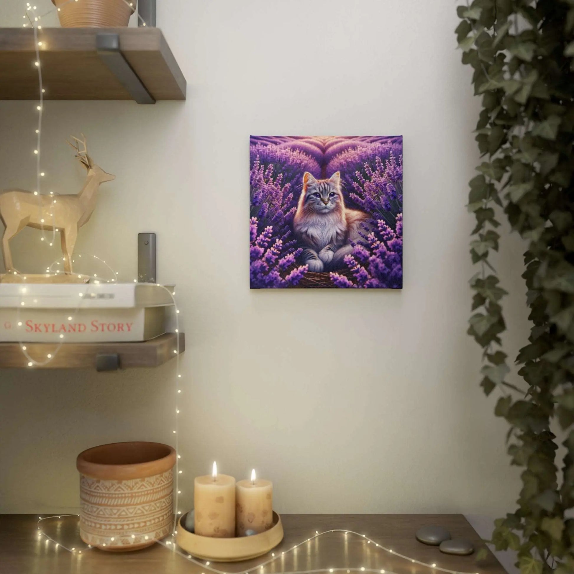 Lavender Haze - Wall Art Decor - Cat Lover - Canvas