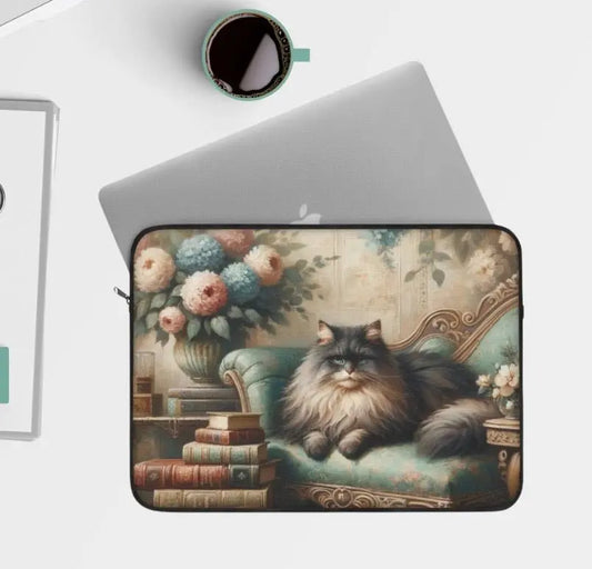 Lounge Kitty - Book Lover - Laptop Sleeve - Laptop Sleeve