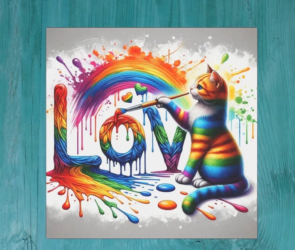 Love Graffiti - Cat Lover- Wall Art Decor - Canvas