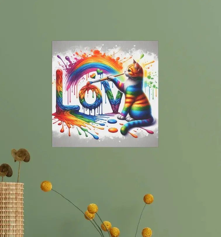 Love Graffiti - Cat Lover- Wall Art Decor - Canvas