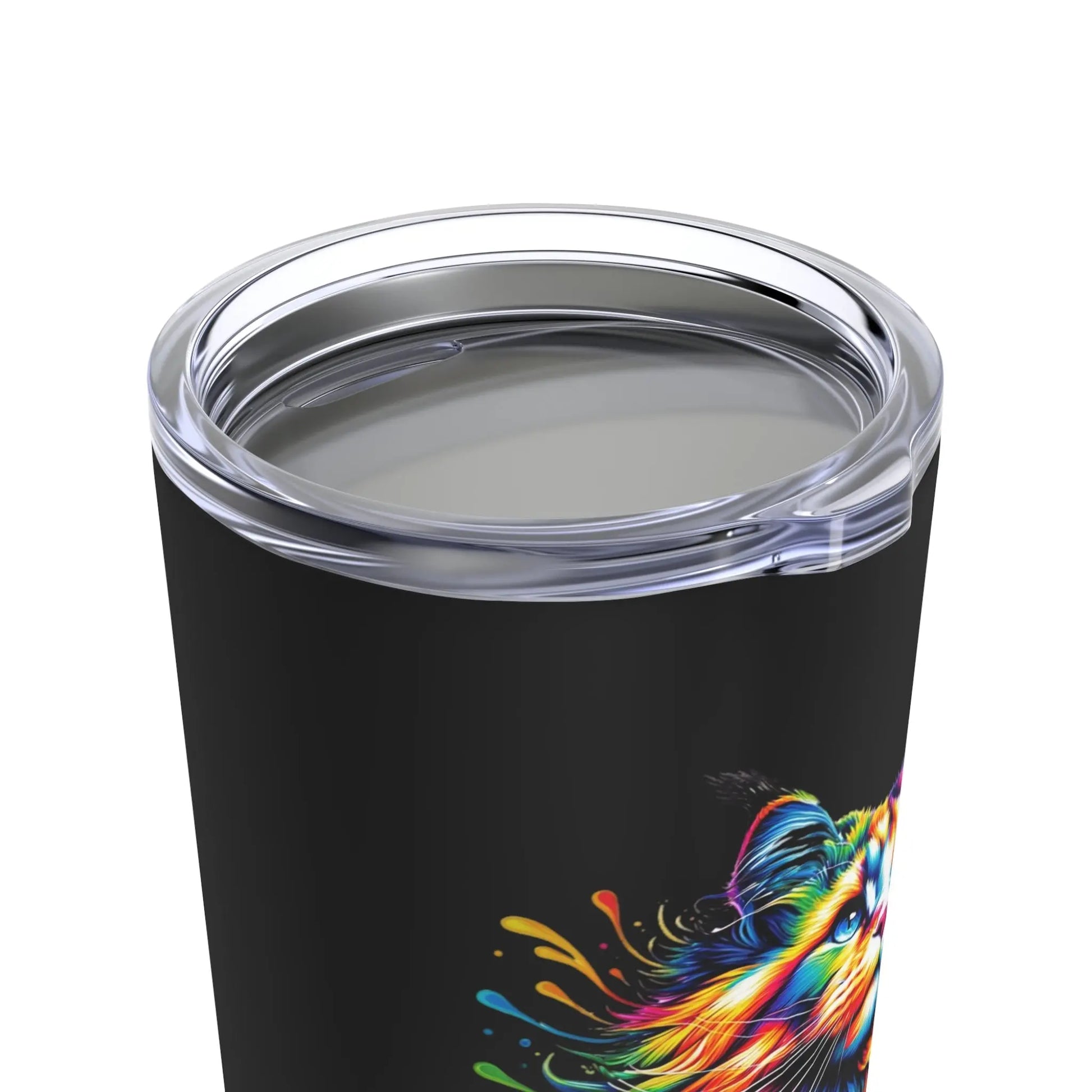 Maine Coon Rainbow Drops - Cat Lover Player Stainless Steel Travel Cup With Lid - Mug