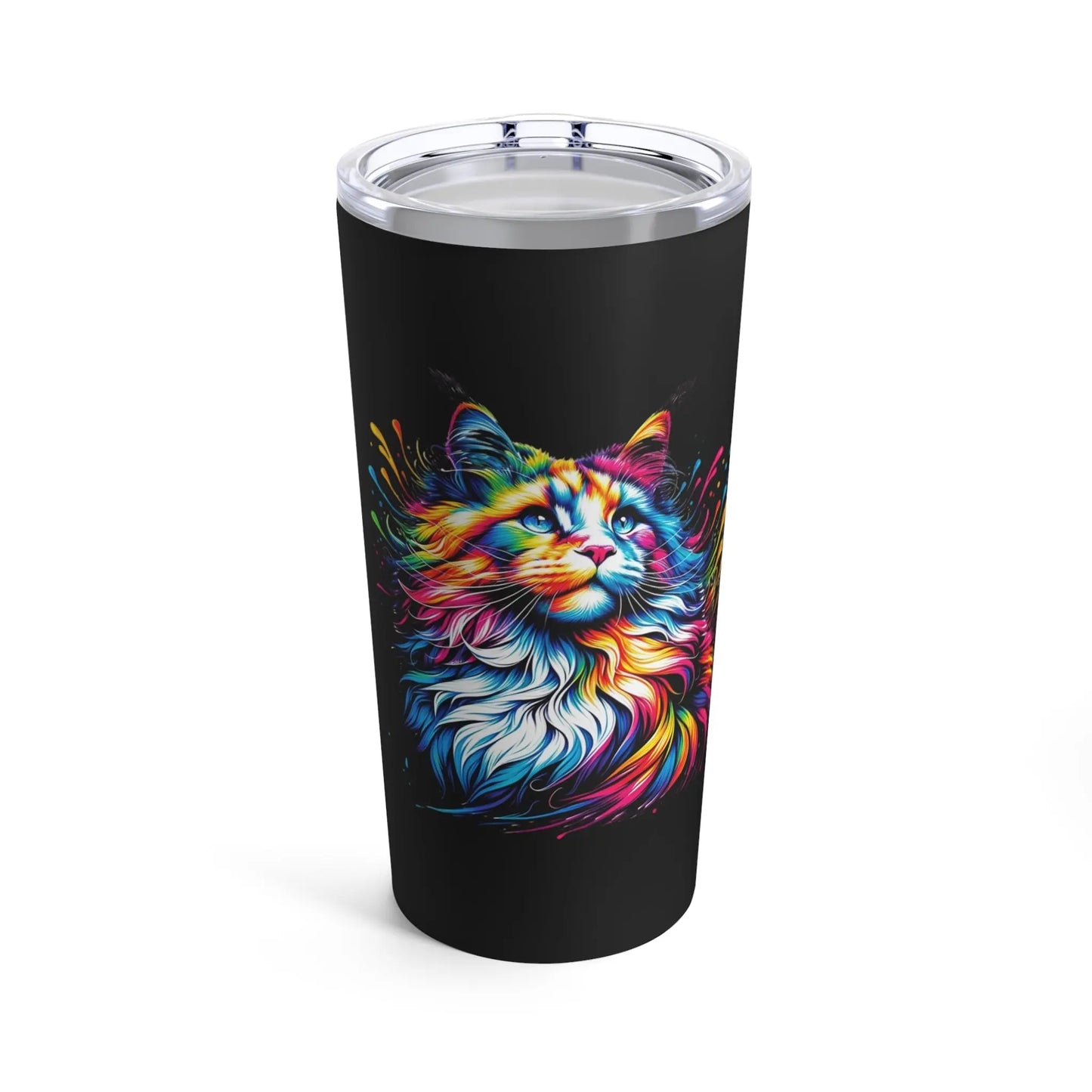 Maine Coon Rainbow Drops - Cat Lover Player Stainless Steel Travel Cup With Lid - Mug